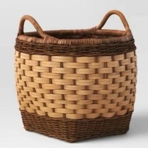 🎊HP🎊New Threshold Large Two-Tone Rattan Decorative Basket